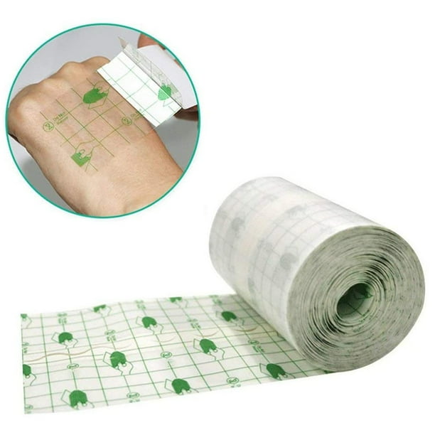 Fiudx Vendaje Adhesivo Transparente, Rollo Elástico, Suave y Cómodo, de Alta Permeabilidad, para Fijación de Heridas, Uso Médico, 10 Cm X 10 M
