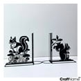 thumbnail image 2 of Craftnamesign Custom Squirrel Metal Bookends for Shelves, Book Stoppers for Library, Office, 2 of 2