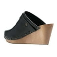thumbnail image 4 of XYD Women Wedge Heels with Studs Buckle Strap Slides Mules Round Closed Toe Slip On Casual Dress Cork Shoes Size 11 Black, 4 of 4