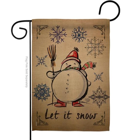 Ornament Collection G191082-BO 13 x 18.5 in. Winter Let it Snow Garden Flag with Wonderland Double-Sided Decorative Vertical Flags House Decoration Banner Yard Gift