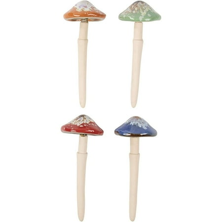 Garden Ornament Set 4 Pack Ceramic Mushroom Decor Small Sized Fairy Statues For Lawn Outdoor Backyard Front Patio Home Accessories Assorted Colors 6 2 X 5 Inches Canada Ceramic Mushroom Decor, Ceramic Mushrooms For Your Garden