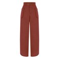 thumbnail image 4 of XFLWAM Capri Pants for Women Wide Leg Sweatpants Casual Baggy Mid Waist Cropped Cargo Pants Oversized Barrel Lounge Pants with Pockets Wine Red XL, 4 of 6