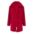 thumbnail image 2 of BLOCLOALO Winter Coats Trendy Stand Collar Button Up Sweaters Wool Cardigan Coats with Pockets Lapel Long Jacket Coat Fashion Casual Open Front Outerwear Plus Size Coat Fitted Warm Cardigans Red S, 2 of 5