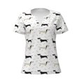 thumbnail image 4 of Wukai Dachshund Dog Casual V-Neck Graphic Tees for Women: Lightweight and Breathable Summer Tops with Stylish Design-Medium, 4 of 8