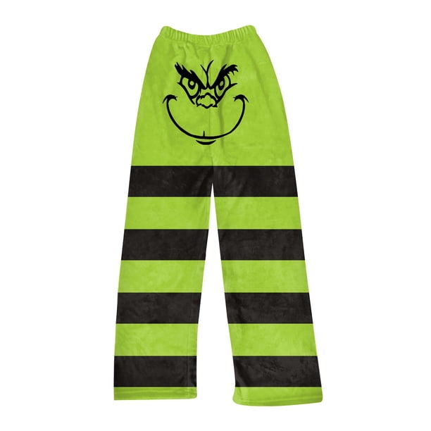 Kawaii Grinch Anime Pj Pants Pajamas Pants for Boys Girls Cartoon Lounge Pj Print Pants Causal Sleep Bottoms 2024