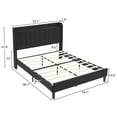 thumbnail image 2 of Zimtown Full Bed Frame with Charging Station, Wingback Platform Bed Frame , Mattress Foundation, Black, 2 of 12