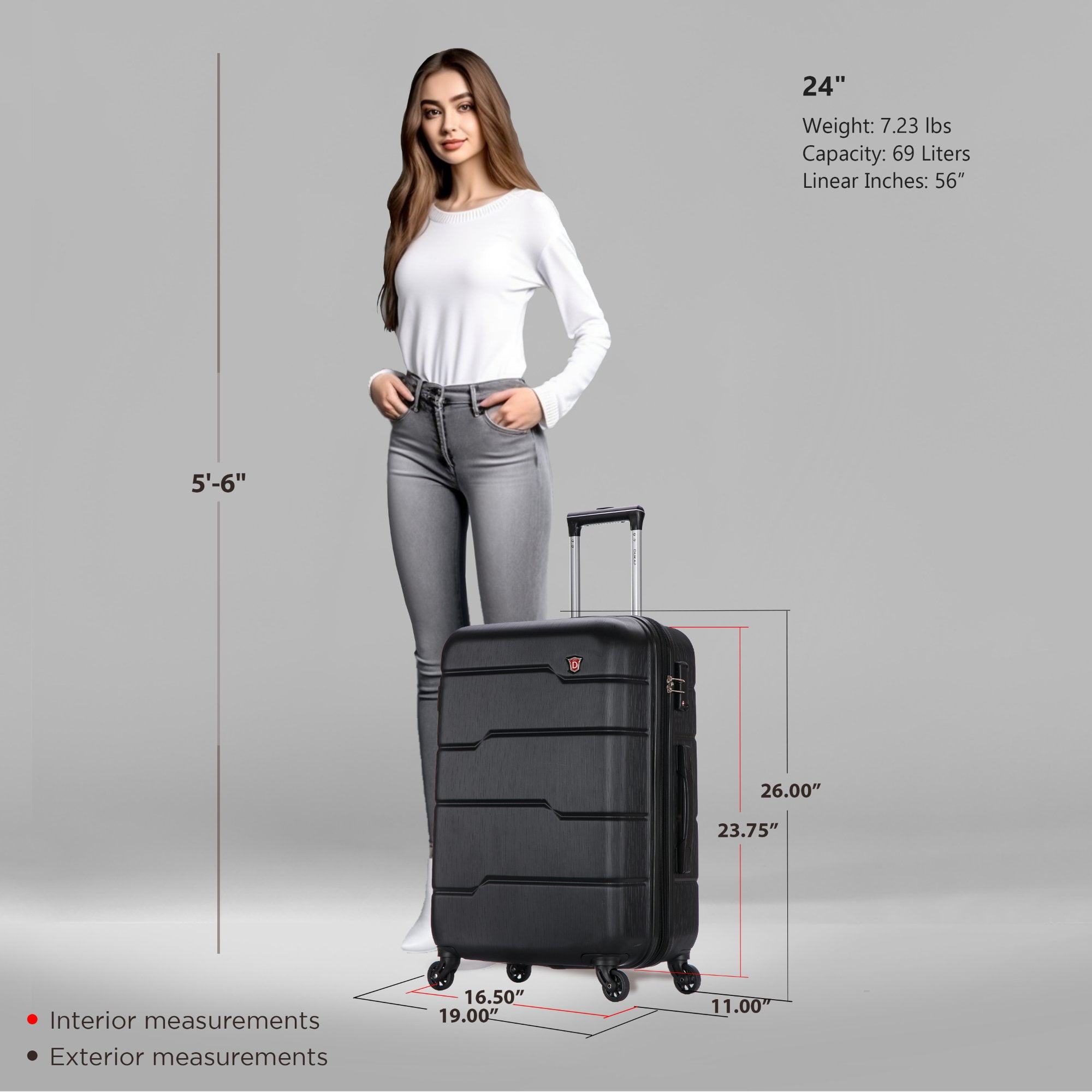 DUKAP Rodez 24" Lightweight Hardside Spinner Luggage