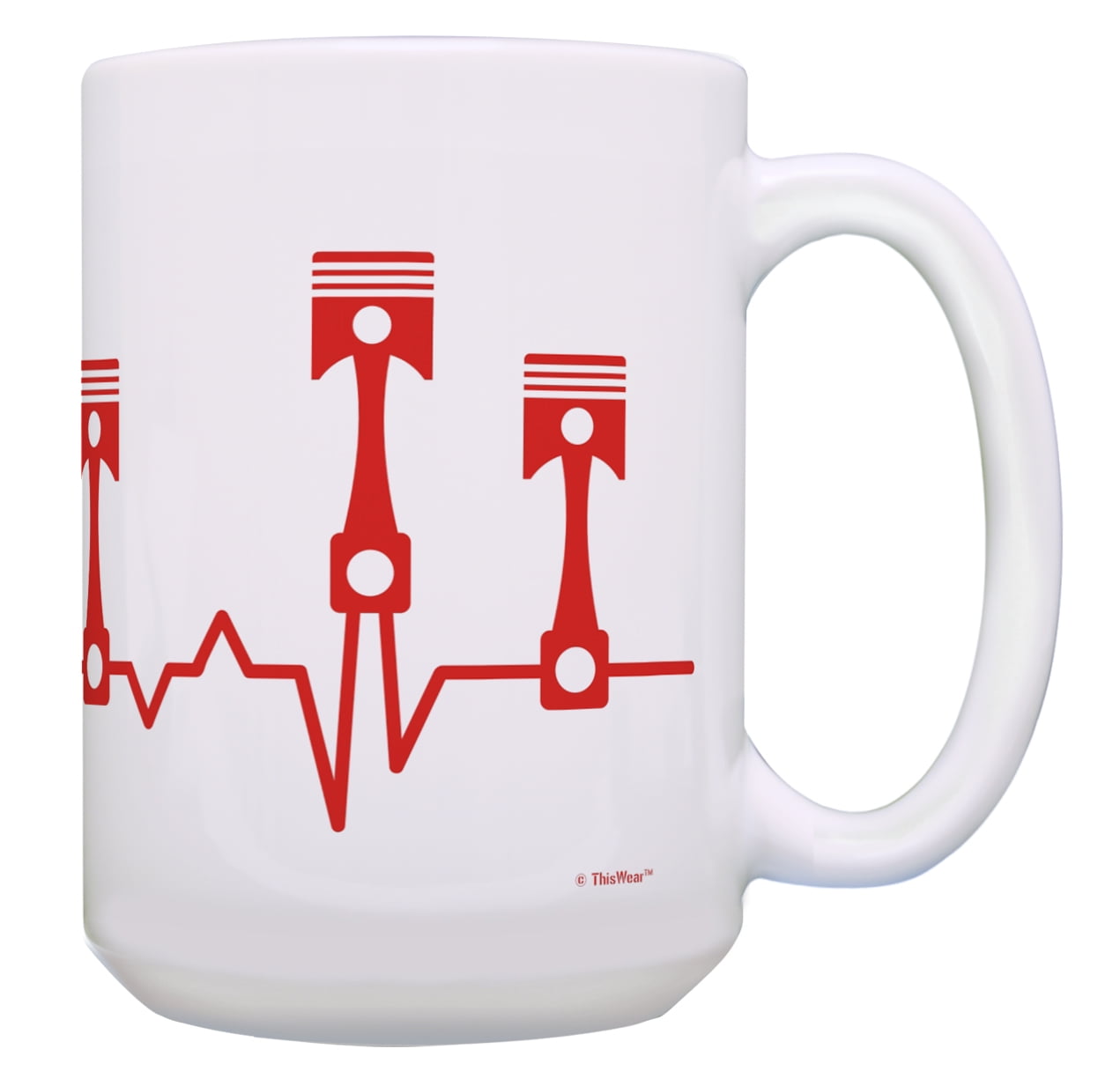 ThisWear Mechanic Themed Gifts Piston Heartbeat Mechanic Dad Mug Car Related Mugs Auto Mechanic