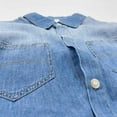 thumbnail image 5 of Hiijoy Toddler Boys Denim Shirt Gradient Short Sleeve Button Down Shirt, Blue, 5 of 5