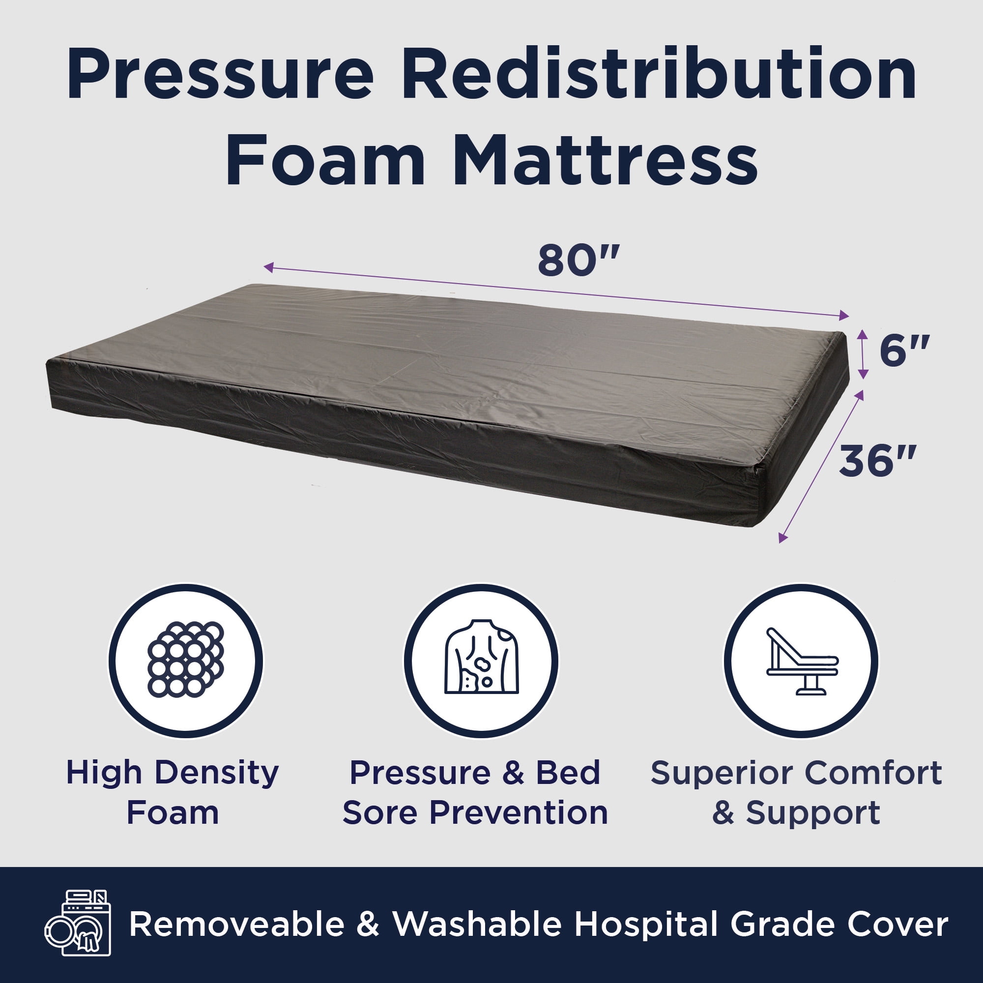 Full Electric Hospital Bed Package (Full Electric Home Hospital Bed Package w/Foam Mattress, Half Rail Set)