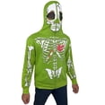 thumbnail image 5 of Notus Men’s Full Face Skeleton Skull Zip-Up Hoodie Sweatshirt Perfect for Halloween Costume Long Sleeve Sweatshirt Green M, 5 of 7