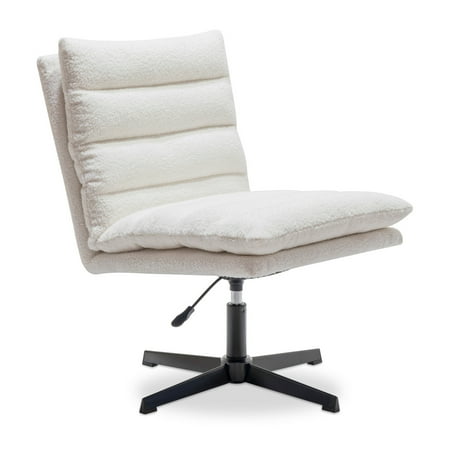 Teddy Fabric Cross Legged Office Chair with Adjustable Height and 360° Swivel-1PC