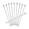 thumbnail image 1 of Unique Bargains 10 Pcs Coffee Beverage Stirrers Drink Swizzle Stick, Round Ball and Small Rectangular Paddles, Silver, 1 of 6