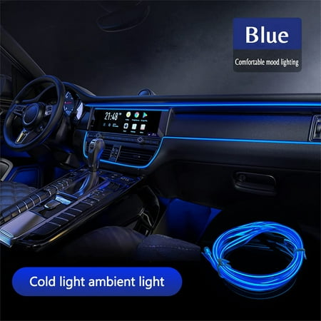 

loopsun Car Cold Light Atmosphere Lamp Interior Light Guide Led Atmosphere Lamp EL Luminous Line 1 Meter + Lighter Universal Car Decorative Lamp
