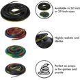 thumbnail image 2 of 4 piezas de juguete de serpiente falsa de goma realista de 29 pulgadas de largo, verde y negro, gag serpientes para bromas, bromas prácticas y decoración de Halloween (29 pulgadas 4pc) Feliz Sencillez, 2 of 5