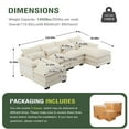thumbnail image 2 of Villeston Modern U-Shape Sectional Sofa , 4 Seat Lounge Sleeper with Double Chaise for Living Room,Beige, 2 of 9