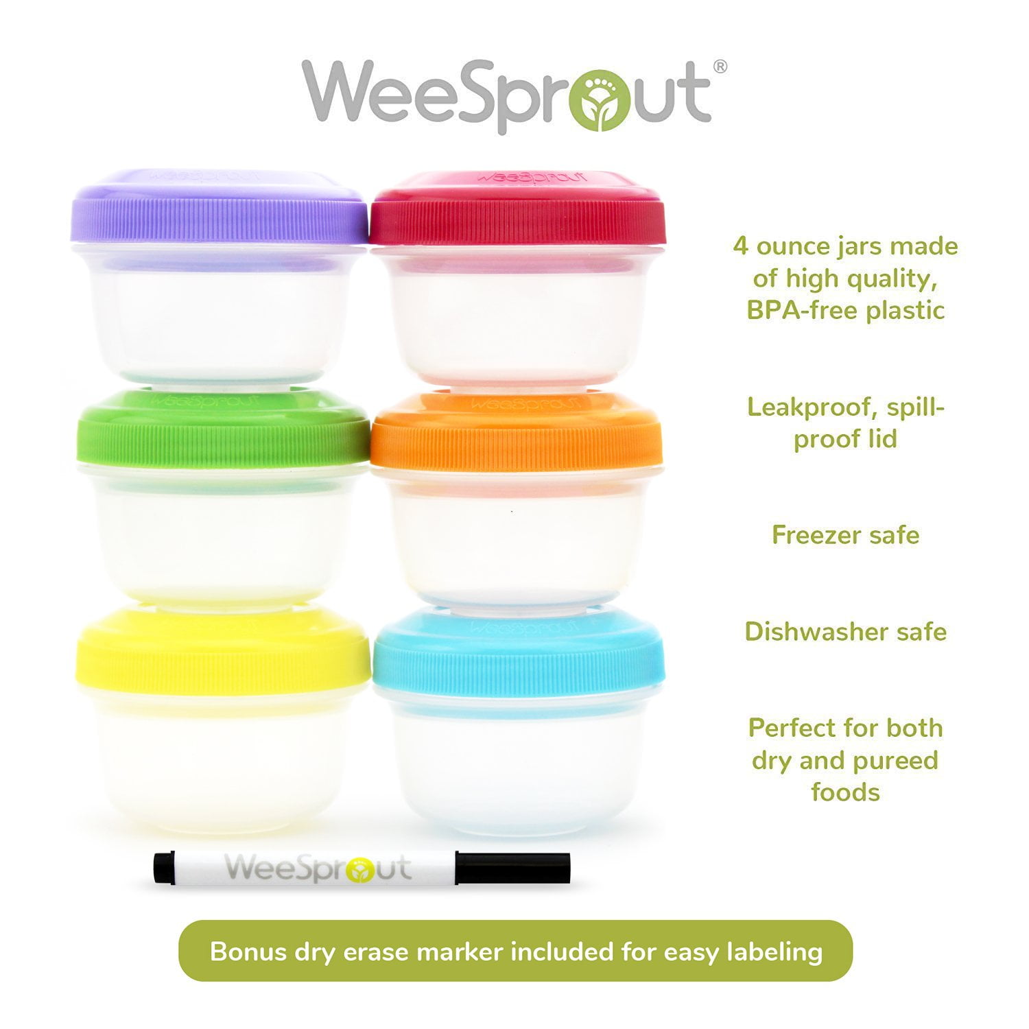 Weesprout Baby Food Storage Containers