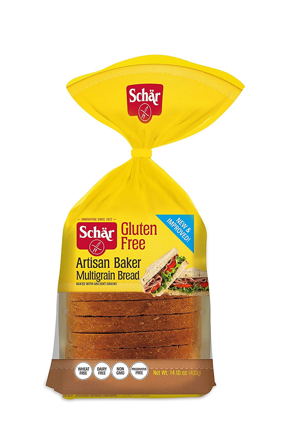 Schar Artisan Baker Multigrain Bread Loaf Gluten Free -- 14.1 oz Pack of 2