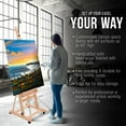 thumbnail image 4 of U.S. Art Supply Wooden H-Frame Studio Easel with Artist Tray, Wheels - Adjustable Mast Beechwood Stand, Holds 48" Canvas, 4 of 5