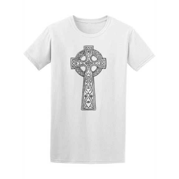 Irish Art Nouveau Celtic Cross Men T-Shirt - Image by Shutterstock, Male XX-Large