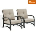 thumbnail image 3 of Ulax Furniture Patio Aluminum Club Chairs Indoor Outdoor Set of 2 Conversation Seating with Sunbrella Cushion Covers, 3 of 7