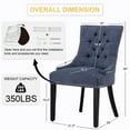 thumbnail image 3 of Foredo Linen Dining Chairs Set of 2, Modern Upholstered Dining Chairs with Solid Wood Legs, Country Tufted Dining Chairs for Dining Room Living Room, Blue, 3 of 9