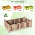 thumbnail image 3 of Costway 1 PCS Natural Acacia Wood Rectangular Planter Box with Liner, Drainage, Indoor Outdoor Beige, 3 of 10