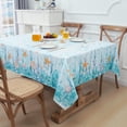thumbnail image 2 of Coastal Tablecloth, Ocean Nautical Table Cloth, Coral Starfish Seashell Table Covers, Beach Themed Waterproof Table Cover for Dining Table Kitchen Party Picnic Camping, Square 52"x52", 2 of 5
