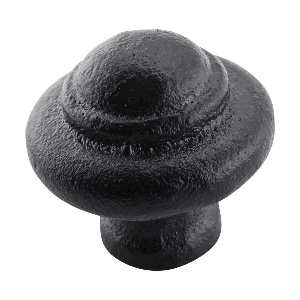 Renovators Supply Cabinet Knobs 1 1/8 in. Round Black Iron Cabinet Handles w/Screws Kitchen Cabinet Handles Pack of 10