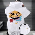thumbnail image 2 of XIAOCHA Men's Pullover Hoodie Graffiti Print Sweatshirts Daily Hooded Sweatshirt, White, Sizes XXXL, 2 of 5