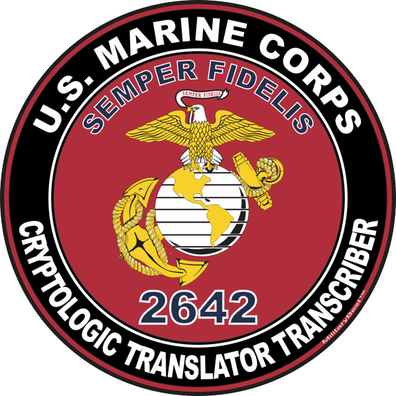 U.S.M.C. MOS 2642 Cryptologic Translator Transcriber Decal 5.5" - Red