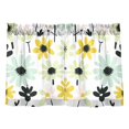 thumbnail image 7 of Yayeee Kitchen Curtains Tier Pair Light Filtering 27"x24" Rod Pocket Short Cafe Window Panel, White Flower, 7 of 7