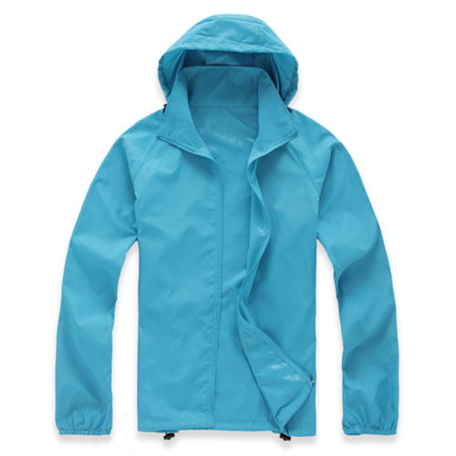 Mens Womens Waterproof Windproof Jacket Lightweight Rain Coat Hoodie  Outwear Zip Up Long Sleeve Plus Size Tops 