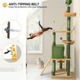 thumbnail image 5 of Uforic 73" Large Cactus Cat Tree Tower with Cat Scratching Posts Cozy Condo Perch for Indoor Cats, Green&Yellow, 5 of 8