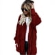 thumbnail image 3 of Cárdigan de lana doble para mujer, chaqueta de manga larga de felpa, abrigo cálido con capucha, prendas de vestir exteriores de gran tamaño, Color sólido, Otoño e Invierno, 3 of 5