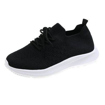 

GNEIKDEING Ladies Solid Color Breathable Mesh Lightweight Lace Up Thick Doled Casual Sports Shoes Gift on Clearance