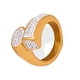thumbnail image 2 of Anillo de acero de titanio chapado en oro con diseño de doble capa apilada con joyas de estilo lujoso, sencillo y con personalidad, 2 of 6