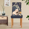 thumbnail image 4 of Yayeee 4 Pack Dining Chair Covers Stretch Parson Chairs Slipcovers Seat Protector, Astronaut Space, 4 of 6
