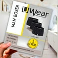thumbnail image 4 of U-Wear Men’s Cotton Underwear Boxer Shorts 3 Pack Briefs For Men, Black (3-Pack), XL, 4 of 11