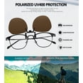 thumbnail image 4 of Joopin Polarized Clip on Sunglasses for Women Men Rimless Flip Up Anti-Glare Driving Glasses(Mirrored Blue), 4 of 9