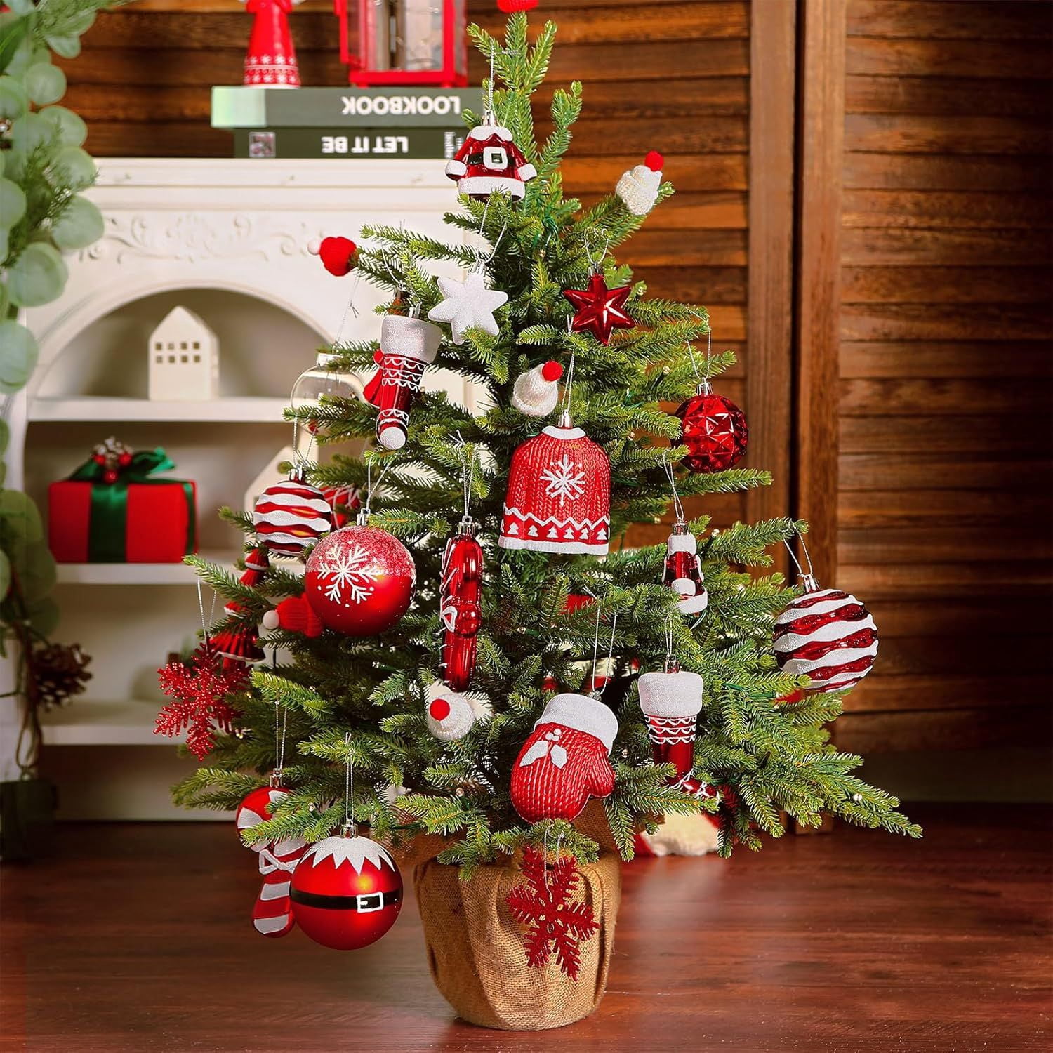 85ct Christmas Balls Ornaments Set, Colorful Shatterproof Plastic Christmas Tree Ornaments, Xmas Decorative Baubles for Christmas Tree Decorations with Hanging Strings