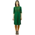 thumbnail image 6 of Phagun Women Solid Pattern Mandarin Collar Straight Kurti Indian Designer Ethnic Dress, 6 of 7
