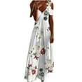thumbnail image 2 of Juesizh Maxi Dress for Women Plus Size V Neck Cami Sleeve Dress Summer Soft Flowy Floral Printed Loose Holiday Dress, S-3XL, 2 of 4