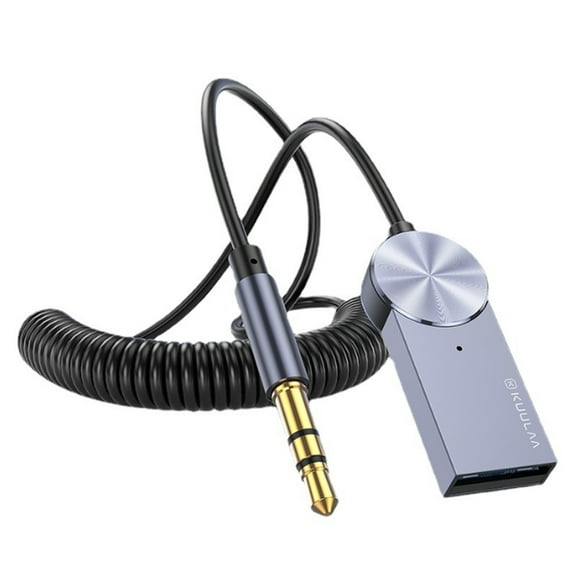 Récepteur Bluetooth Voiture, Adaptateur Bluetooth Câble Dongle pour Voiture 3.5mm Jack aux Haut-Parleurs Récepteur Bluetooth Microphone Intégré Audio