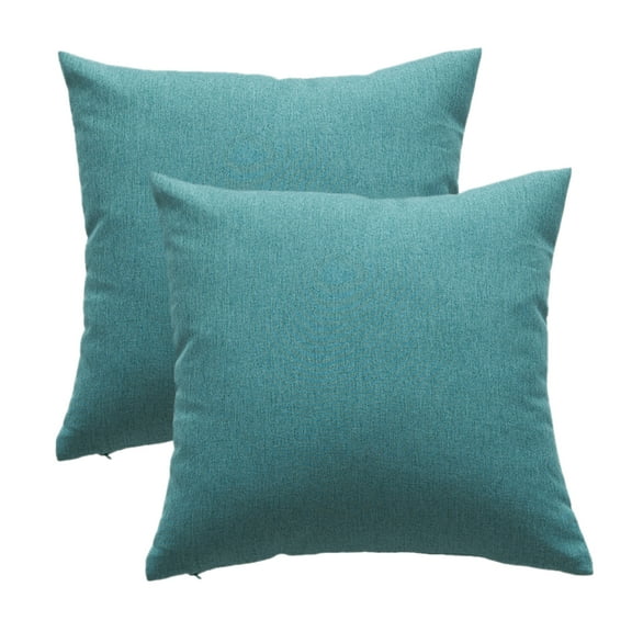 SHANLUO Outdoor Throw Pillow Covers 18x18 Waterproof Pillows for Couch Set of 2 Decorative Cushion Pillowcases Accent Rustic Solid Patio Furniture Sofa Soft, Living Room, Bed Farmhouse Teal Blue