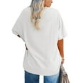 thumbnail image 2 of Ptaesos Christmas Women's Plus Size V Neck T Shirts Summer Half Sleeve Oversized Tees Casual Loose Fit Tunic Tops, 2 of 2