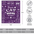 thumbnail image 2 of Cat Mom Blanket 60"x50", Cat Lover Gifts for Women, Cat Gifts for Cat Lovers, Cat Mom Gifts for Women Birthday, Best Cat Mom Ever Blankets, Christmas Mothers Day Cat Gifts for Cat Mom, 2 of 6