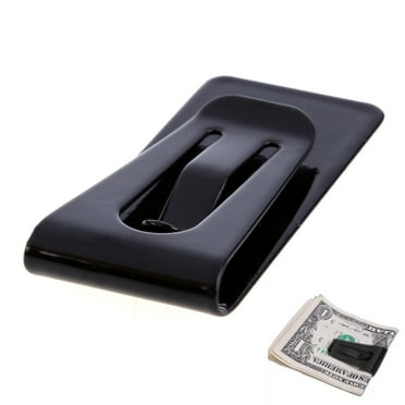 YUANHUILI New Stainless Steel Black Slim Pocket Cash Money Clip Holder