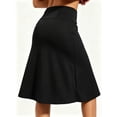 thumbnail image 2 of DENTOYOU Skirts for Women Knee Length Skort Zipper Pockets Women's High Waist Casual Athletic Golfs Tennis Skirt UV Protection Black L, 2 of 6