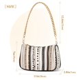 thumbnail image 3 of FORMRS Womens Shoulder Bag with Chain Strap Clutch Purse Cute Tote Handbag, Brown Abstract Stripes, 3 of 7